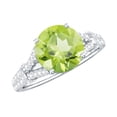 thumbnail image 1 of Rosec Jewels Natural Peridot Engagement Ring 2 Carat - AAA Grade - Split Shank Ring for Women - with Jewelry Box, 925 Sterling Silver, US 4.00, 1 of 8