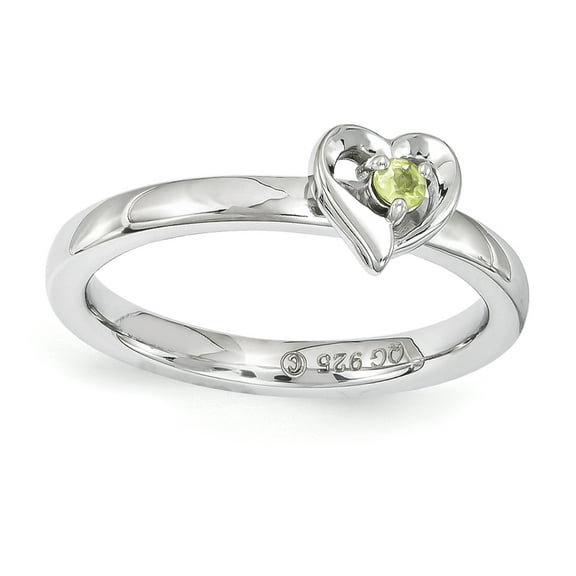 Peridot Sterling Silver Heart Ring