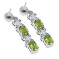 thumbnail image 1 of Anika Jewellers Cuff Peridot White Topaz Natural Gemstone Earrings 925 Sterling, Silver, 1 of 1