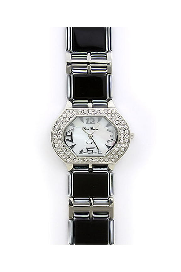 Women's 0.9 in Fashion Quartz Wristwatch, Black,WT-L80656BK