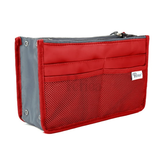 Periea Chelsy Purse Organizer - Handbag, Tote, Bag Organizer Insert - 13 Pockets, 3 Sizes, 39 Colors (Red, Medium)