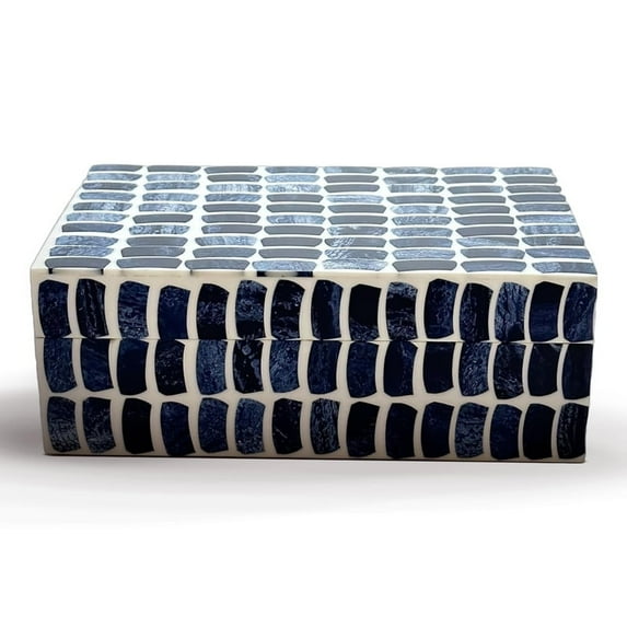 Perilla Home Home Decor Decorative Storage Wooden Boxes Shibu Keepsake Box Gifts For All Blue and off white