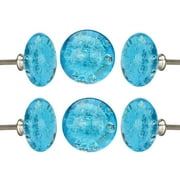 Perilla Home set of 6 Glass Turquoise Door Knobs with 13.4 ounces For Dresser Drawer Modern Knobs