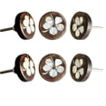 thumbnail image 1 of Perilla Home Set of 6 Hibiscus flower MOP Wooden Knobs Decorative Antique Knobs for Home Kitchen Cabinet Cupboard Glass Door Dresser Wardrobe and Drawer Pull, 1 of 8