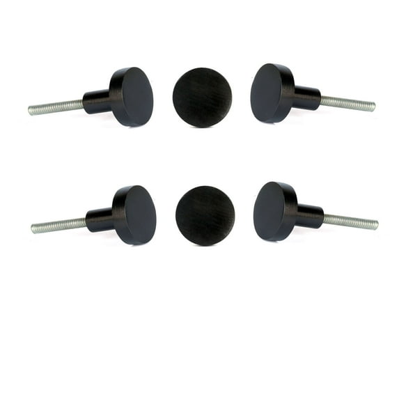 Perilla Home Set of 6 Metal Knobs Decorative Knobs for Room Kitchen Cabinet Hardware Cupboard Door Knobs Dresser Wardrobe and Drawer Pulls (Black, Jena Small)