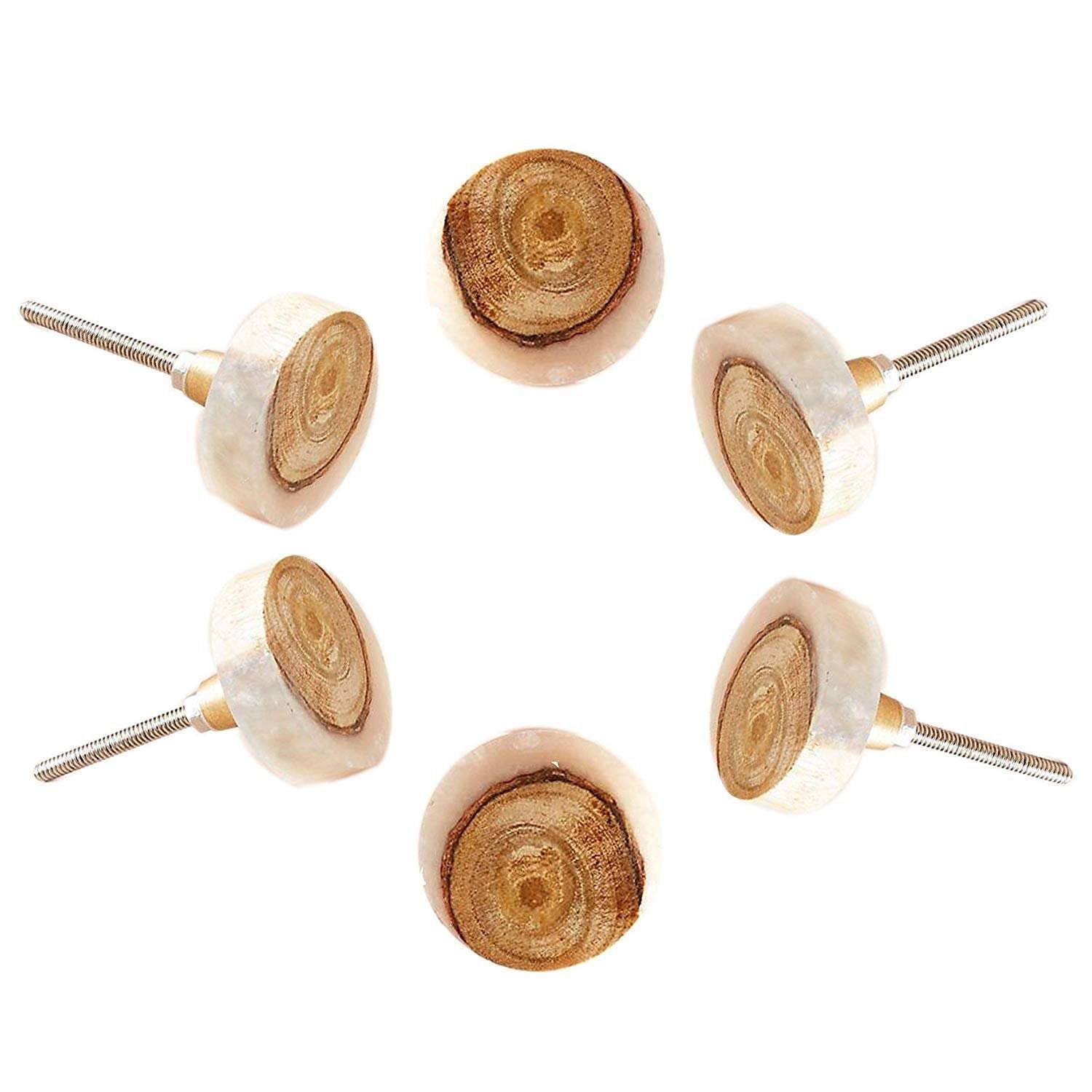 Perilla Home Set Of 6 Knobs For Cabinet & Drawers Mother Of Pearl Brass Knobs Decorative Vintage Knobs For Home Kitchen Cabinet Hardware Cupboard Door Dresser Wardrobe & Drawer Pulls (Design-3 - View #8