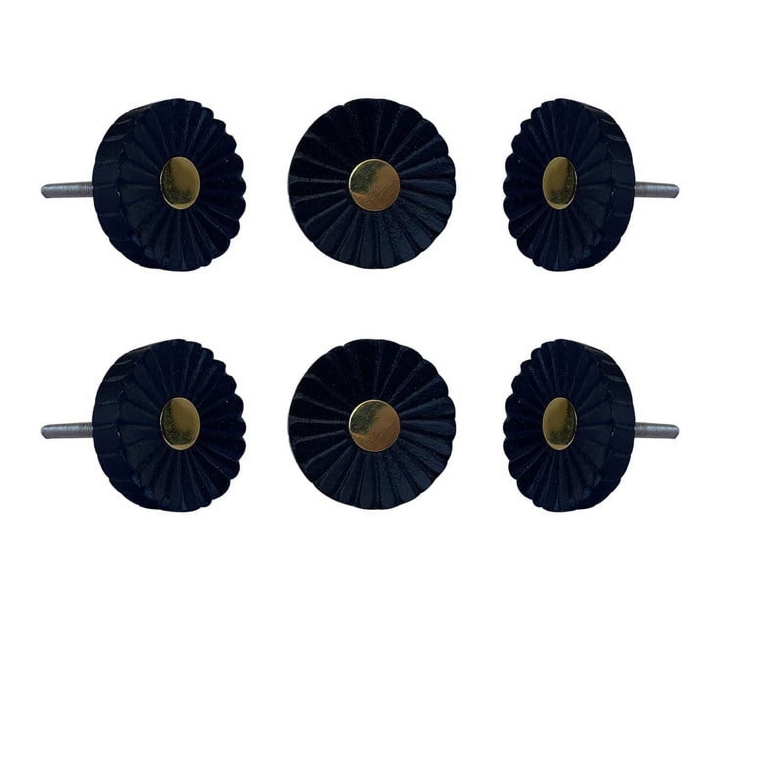 Perilla Home Set of 6 Wooden Knobs for Cabinet & Drawers Decorative Siena Knobs for Dresser Kitchen Cabinet Knobs for Room Hardware Cupboard Door Knobs Dresser Wardrobe and Drawer Pulls (Blue)