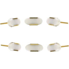 Perilla Home White Oval Marble Knob (Set of 6) Knob Pull And Push For Handles Cabinet Door Home Interior Decorative Knobs for Home Kitchen Cupboard Dresser Wardrobe Drawer Pulls
