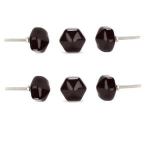 Perilla Home Wine Hexagon Ceramic Knob (Set of 6) Pull And Push For Handles Cabinet Door Home Interior Decorative Knobs for Home Kitchen Cupboard Bedroom Dresser Wardrobe Drawer Pulls