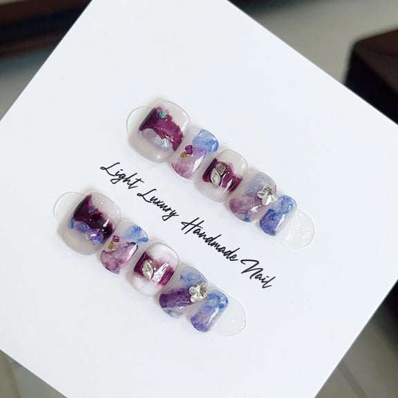 Perilla cat eye dark light elegant smudge pure handmade wear nail smudge advanced sense nail patch