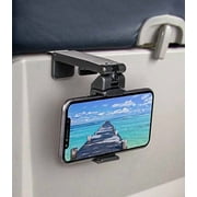 Perilogics Universal Airplane in Flight Phone Mount. Handsfree Travel Phone Holder with Multi-Directional Dual 360 Degree Rotation. Use As Phone Stand, Handheld, Mount On Table Or Cabinet.