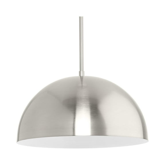 Perimeter Collection One-Light Brushed Nickel Mid-Century Modern Pendant with metal Shade