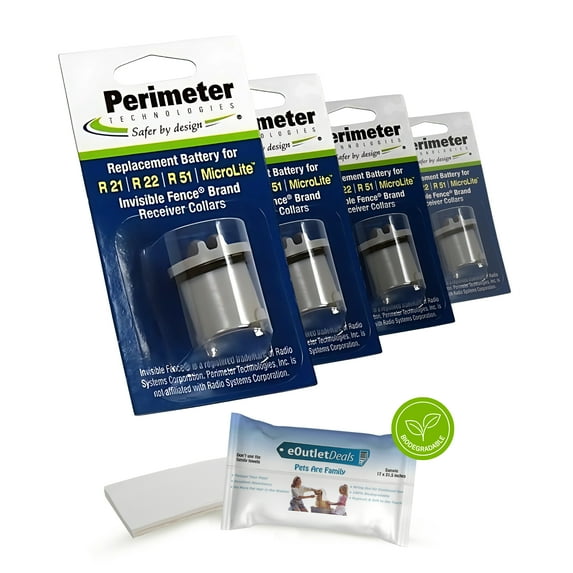 Perimeter Technologies Collar Battery Compatible with Invisible Fence Brand - Bonus Pet Towel