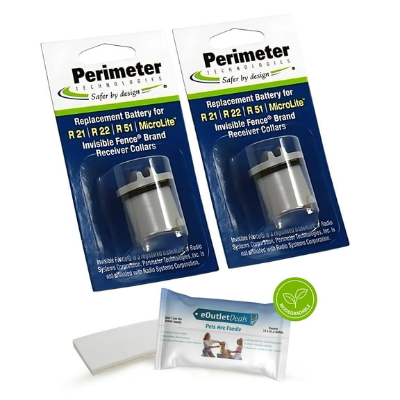 Perimeter Technologies Collar Battery Compatible with Invisible Fence Brand - Bonus eOutletDeals Pet Towel