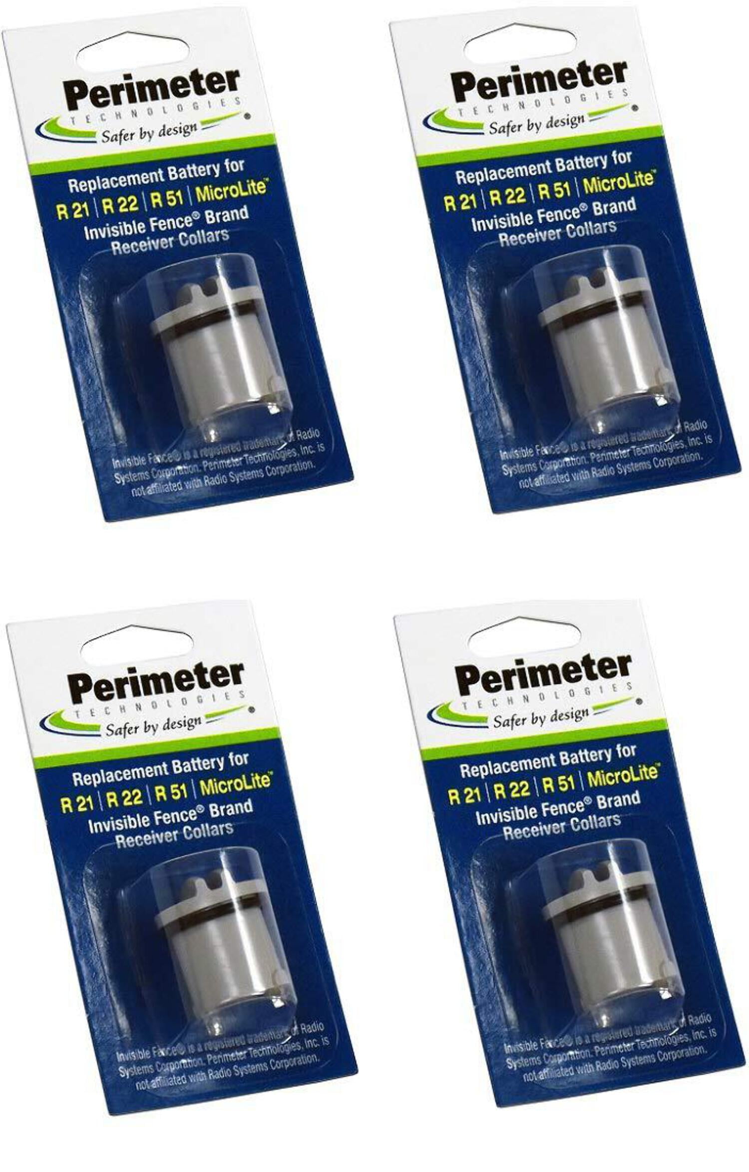  Perimeter Technologies Four Pack Dog Fence Batteries For  Invisible Fence R21 Or R51 Receiver Collars