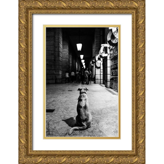 Perino, Alessandro 13x18 Gold Ornate Wood Framed with Double Matting Museum Art Print Titled - The Wait