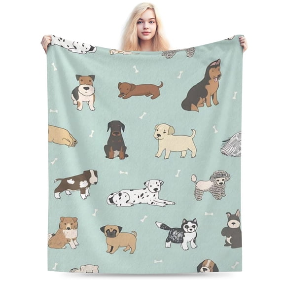Perinsto Cute Puppy Dogs Throw Blanket Ultra Soft 50x40
