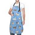 Perinsto Dogs Blue Waterproof Apron With 2 Pockets Kitchen Chef Aprons ...