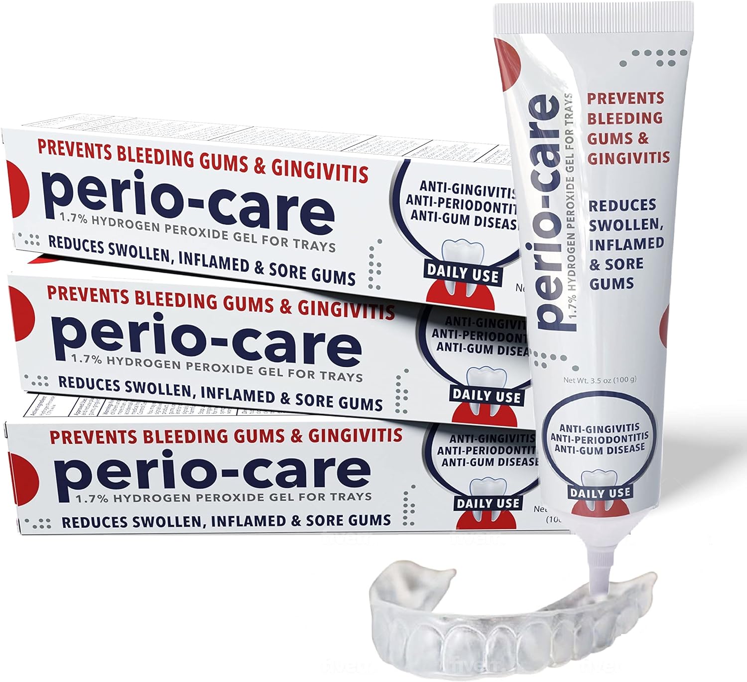 Perio Care Gel For Trays (3 Tubes Trays) 1.7 Hydrogen Peroxide Gel Compare To Perio Gel