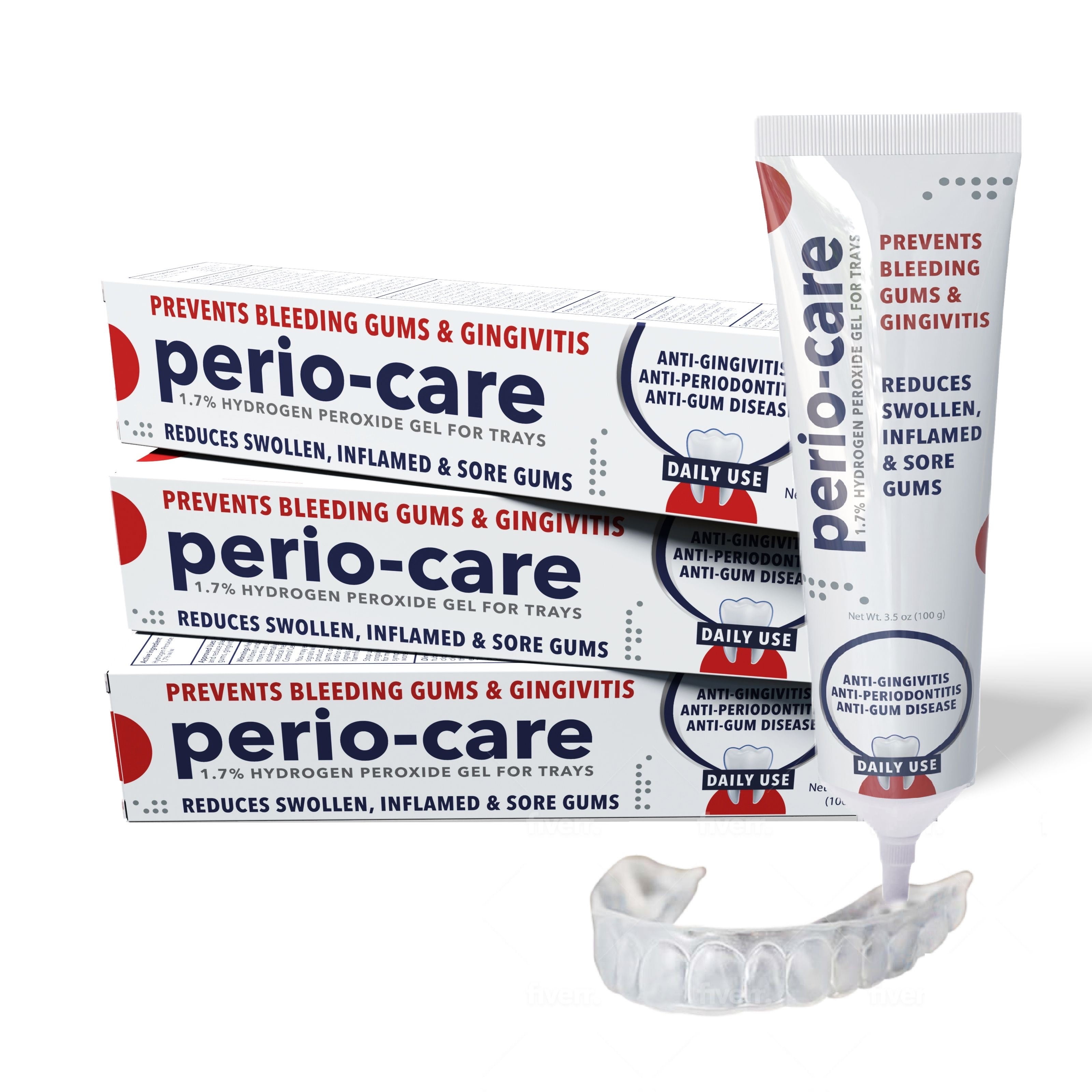 Perio Care Gel for Trays (3 Tubes + Trays) 1.7 Hydrogen Peroxide Gel