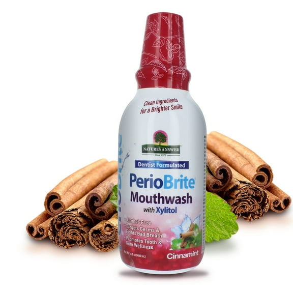 Nature's Answer PerioBrite Alcohol-Free Mouthwash, Cinnamon, 16-Fluid Ounce