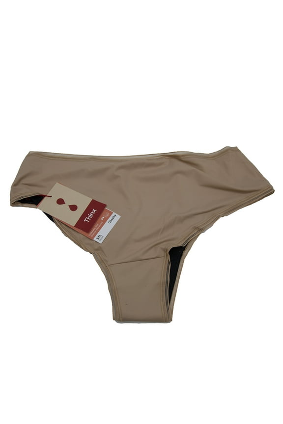 Cheeky Period Underwear for Women, Period Panties, FSA HSA Approved Feminine Care, Menstrual Underwear Holds 1 Tampon, Beige, 3X-Large