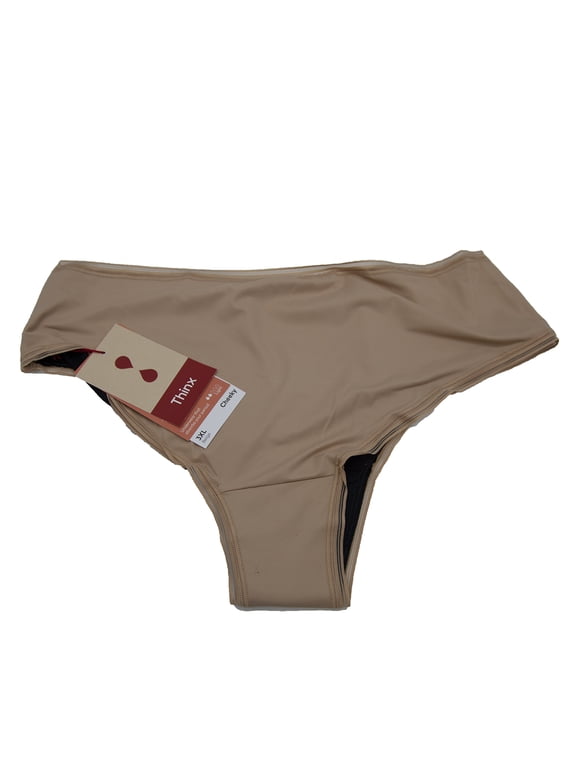 Cheeky Period Underwear for Women, Period Panties, FSA HSA Approved Feminine Care, Menstrual Underwear Holds 1 Tampon, Beige, 3X-Large