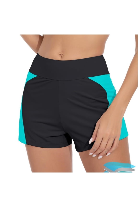 Period Swimwear Menstrual Leakproof Swim Shorts Quick Dry 3" High Waist Bathing Suit Bottoms for Teen Girls Women Green XL