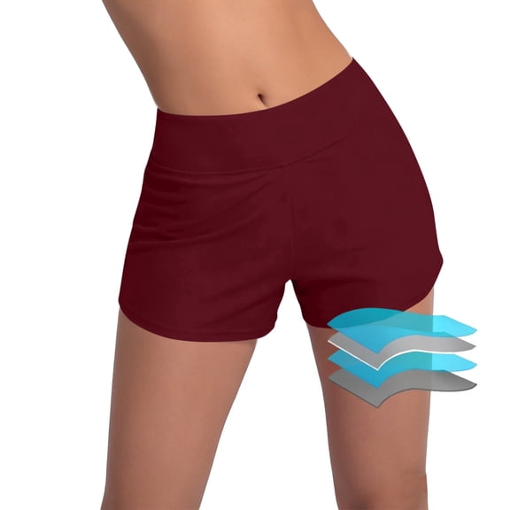 Period Swimwear Shorts Leakproof Menstrual Swim Shorts Quick Dry High Waist Bathing Suit Bottoms for Teen Girls Women