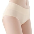 thumbnail image 1 of Period Underwear For Women Menstrual Panties Cotton Postpartum Easy Clean Teens Brief 4 Layer Leakproof Beige L, 1 of 6