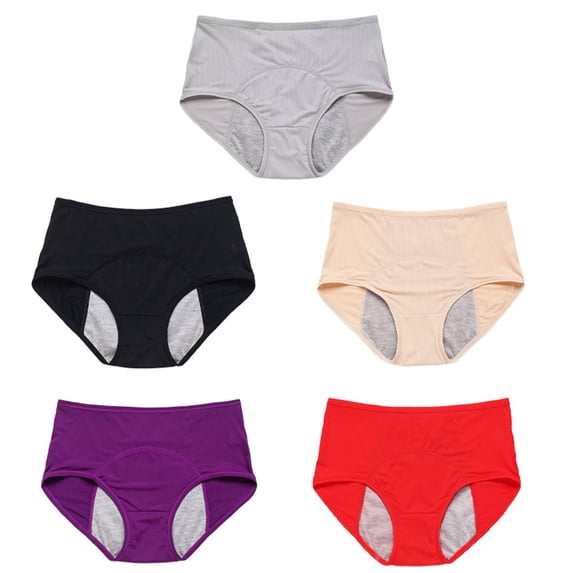 Period Underwear for Women Heavy Flow,Leakproof Underwear for Women,Postpartum Underwear,High Waisted Menstrual Panties Protective Hipster Panties,Absorbent Period Underwear Easy Clean Brief Grey 4XL