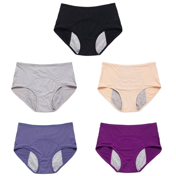 Period Underwear for Women Heavy Flow,Leakproof Underwear for Women,Postpartum Underwear,High Waisted Menstrual Protective Hipster Panties,Absorbent Period Underwear Easy Clean Brief Black 4XL