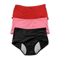 thumbnail image 1 of Period Underwear for Women, Audhol Women's Solid Color Physiological Underwear Breathable Mesh Underwear 3Pc Underwear Women Pack Pink12 6XL, 1 of 3