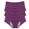 thumbnail image 1 of Period Underwear for Women, Audhol Women's Solid Color Physiological Underwear Breathable Mesh Underwear 3Pc Underwear Women Pack Purple6 3XL, 1 of 3