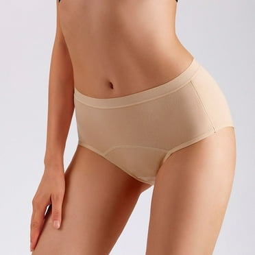 Period Underwear for Women Casual Mid Rise Menstrual Leakproof Panties Ladies Basic Solid Comfort Stretchy Full-Coverage Briefs on Clearance