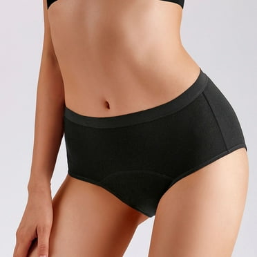 Period Underwear for Women Casual Mid Rise Menstrual Leakproof Panties Ladies Basic Solid Comfort Stretchy Full-Coverage Briefs on Clearance