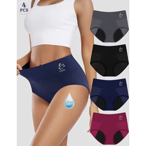 Period Underwear for Women Heavy Flow Leakproof Menstrual Panties Postpartum Hipster Briefs 4 Pack,S-2X