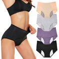 thumbnail image 1 of Period Underwear for Women High Waist Leak-Proof Postpartum Menstrual Panties Ladies Protective Briefs - 4 Pack(2XL,4 Color), 1 of 7