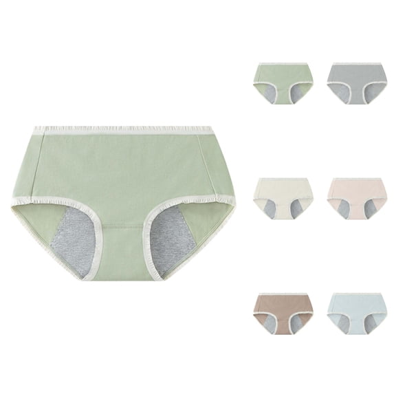Period Underwear for Women Leak Proof Breathable Cotton Menstrual Panties Briefs