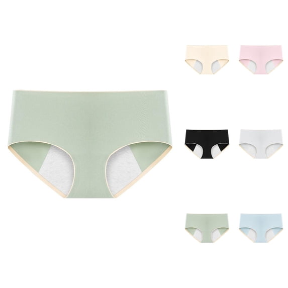 Period Underwear for Women Mid Rise Seamless Leak Proof Menstrual Panties Briefs