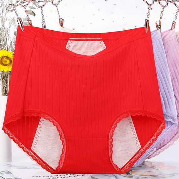 Period Underwear for Women Plus Size High Waisted Period Panties Soft Menstrual Leakproof Briefs