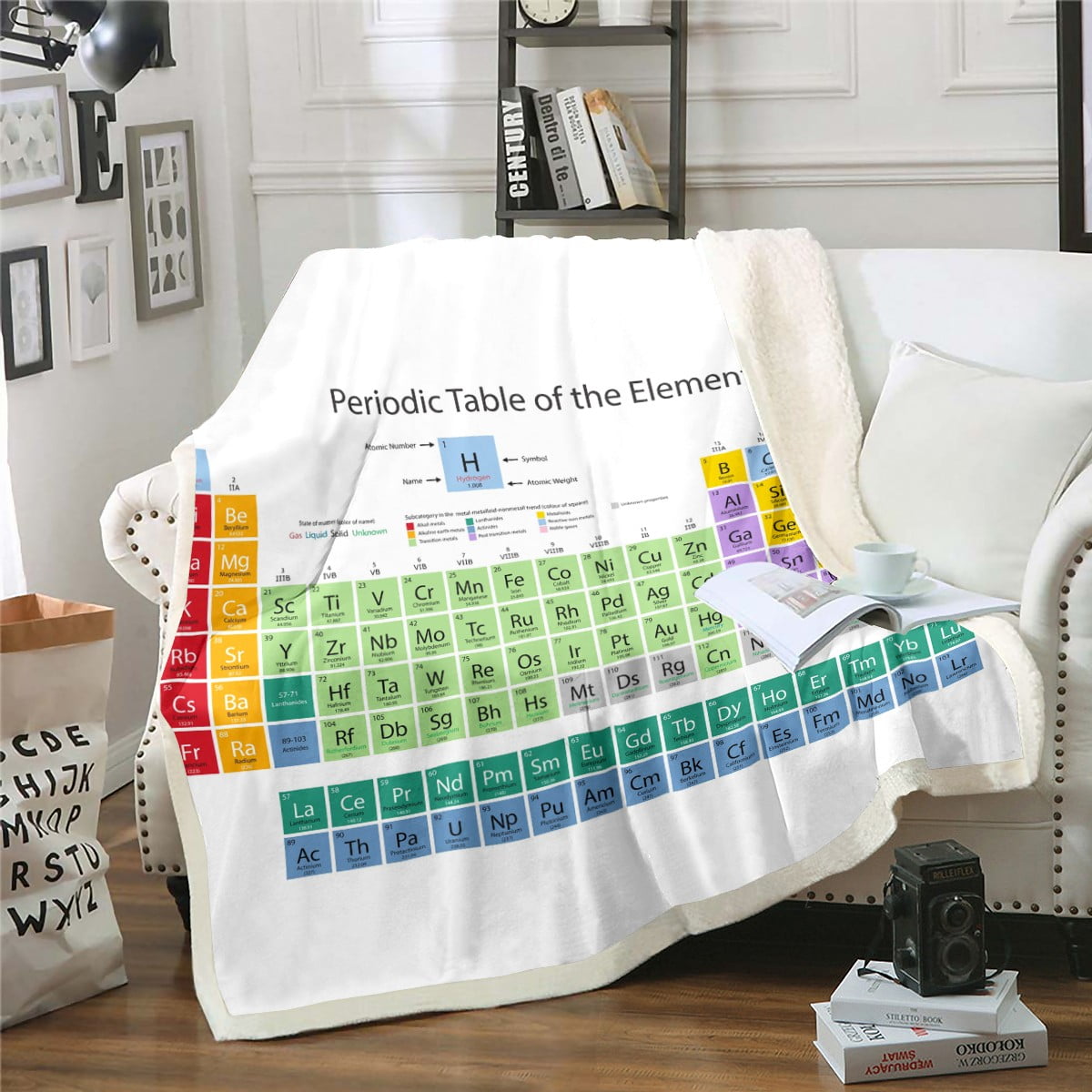 Periodic Table Blanket for Boys Girls Back to School Gifts Throw