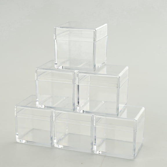 Periodic Table Cube Box (fits 1-inch/25.4 mm items), Mini Acrylic Storage Box, Clear Square Display Boxideal for candies, pills, and small accessories (6-piece set).