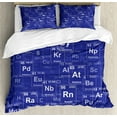 thumbnail image 1 of Periodic Table Duvet Cover Set, Chemistry Elements in Abstract Style Science Room Backdrop, Decorative 3 Piece Bedding Set with 2 Pillow Shams, King Size, Royal Blue and White, by Ambesonne, 1 of 3