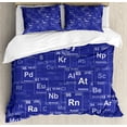 thumbnail image 1 of Periodic Table Duvet Cover Set, Chemistry Elements in Abstract Style Science Room Backdrop, Decorative 3 Piece Bedding Set with 2 Pillow Shams, Queen Size, Royal Blue and White, by Ambesonne, 1 of 3