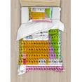 thumbnail image 1 of Periodic Table Duvet Cover Set Twin Size, Science Freak Chemistry Lovers Colorful Element Table for Fun Learning Image, Decorative 2 Piece Bedding Set with 1 Pillow Sham, Multicolor, by Ambesonne, 1 of 3