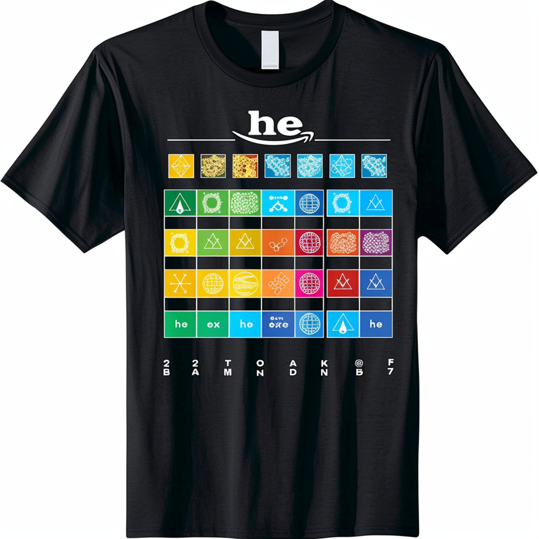 Periodic Table Elements Bokeh T Shirt Colorful Design on Black Tee ...