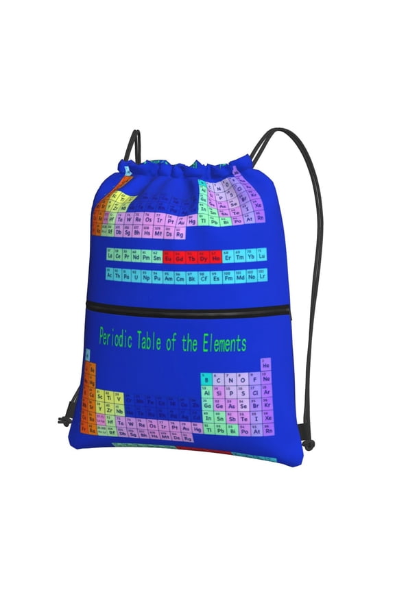 Periodic Table Elements Drawstring Backpack Bag Water Resistant Yoga Shopping Cinch Bag Sackpack For Men Women