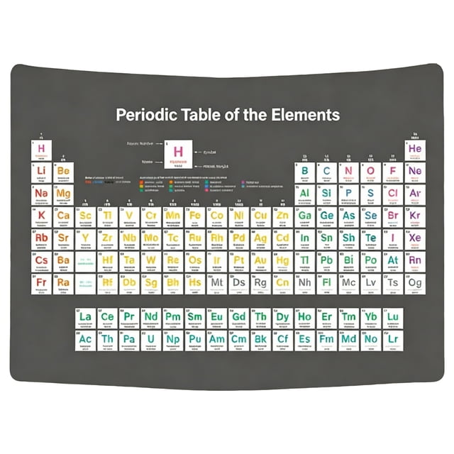 Periodic Table of Elements Educational Tapestry, Chemistry Science ...