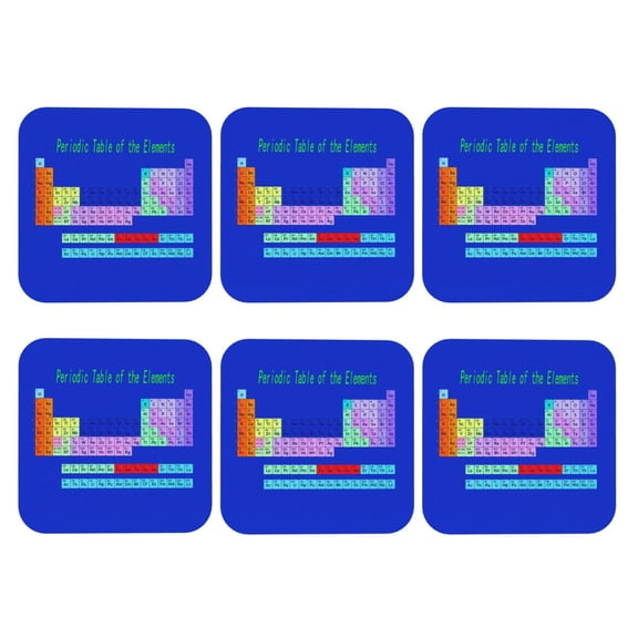 Periodic Table Elements Leather Coasters for Drinks Perfect for Living Room, Kitchen, or Outdoor Use Set of 6 Square